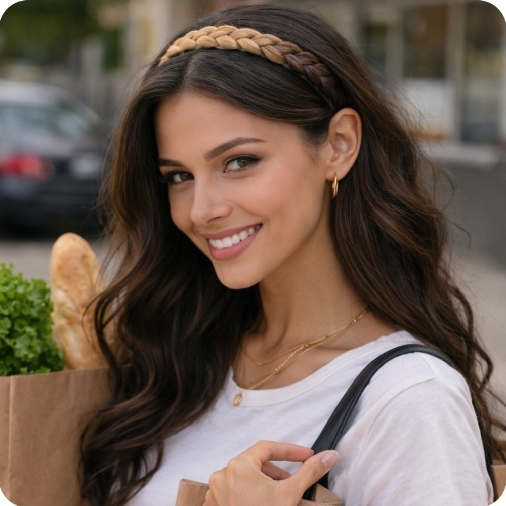 4/$15 Easy Weekend Hairstyles Boho Braids Braided Tan and Brown Headband